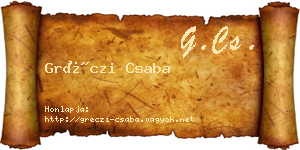 Gréczi Csaba névjegykártya